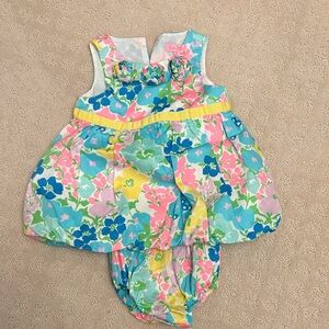 Lilly Pulitzer Floral Bubble Dress with Bloomers 18 months